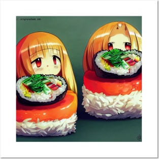 Kawaii Anime Sushi Posters and Art